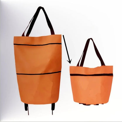 🛒2-in-1 Foldable Shopping Cart
