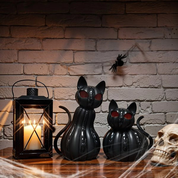 🎃 Halloween Glow-in-the-Dark Cat: 2-Piece Atmosphere Set