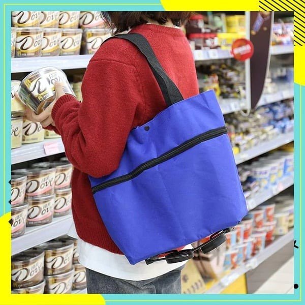 🛒2-in-1 Foldable Shopping Cart