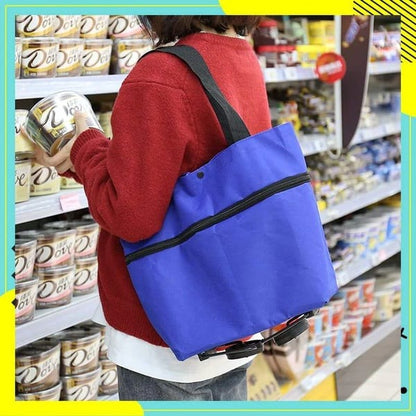 🛒2-in-1 Foldable Shopping Cart