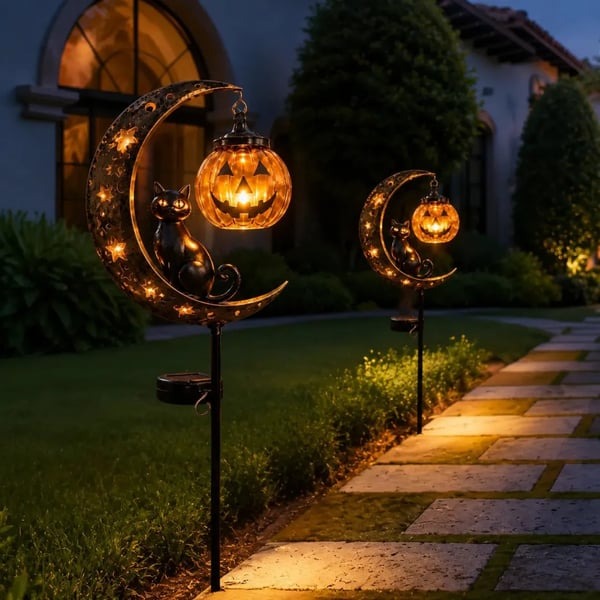 🎃Halloween Early Bird Special Sale 60% OFF🐱Pumpkin Moon Garden Stake Light
