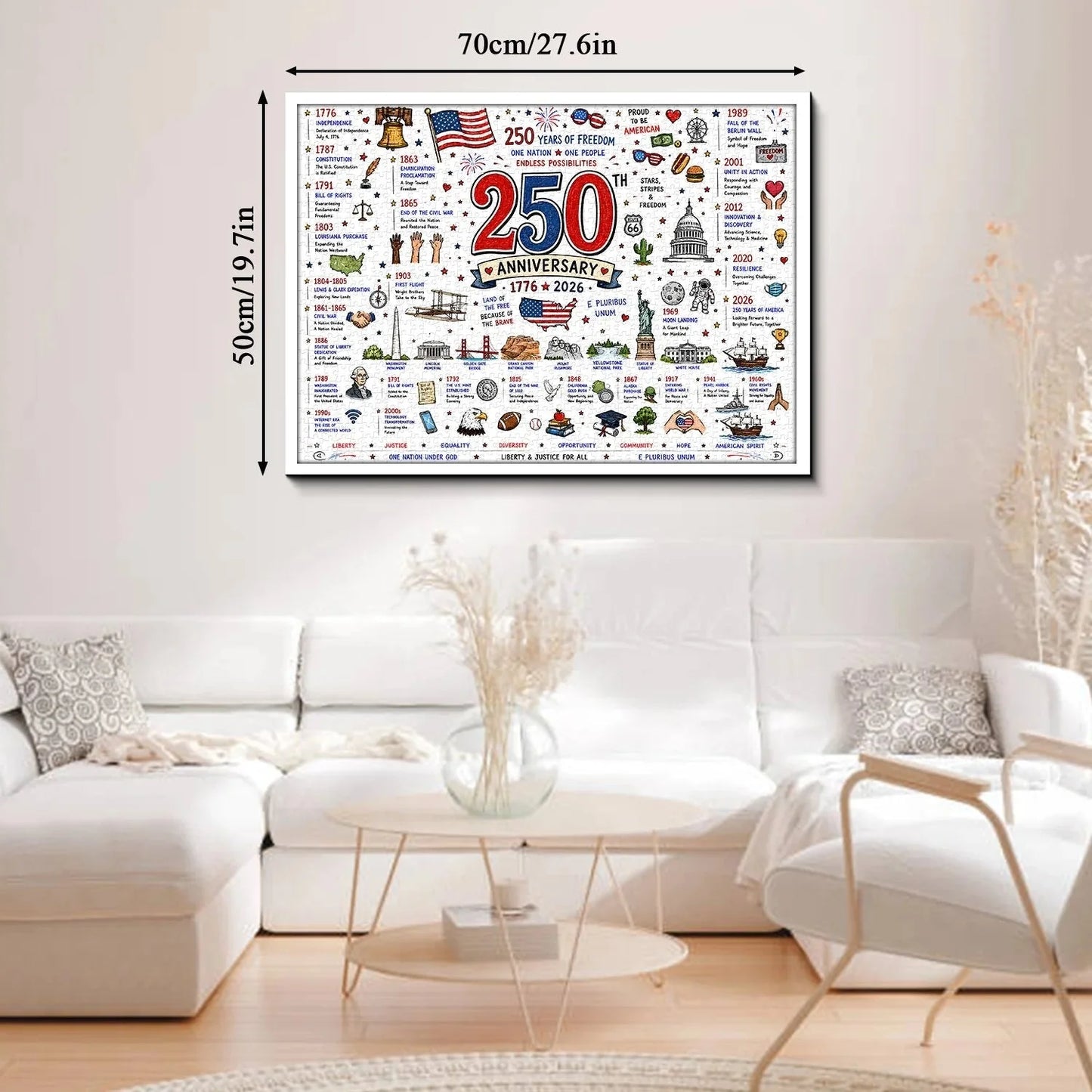 Stunning Patriotic American Flag & Landscape Puzzle (1000 Pieces)