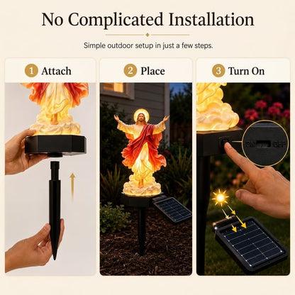 ✝️ Solar-Powered Light-Up Jesus Garden Statue