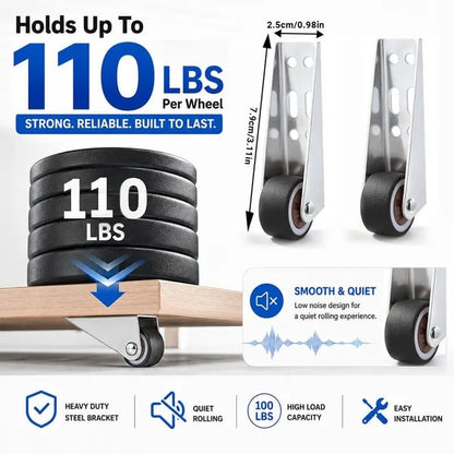 Vertical Track Roller Wheel – Heavy Duty 110LBS Sliding Door Bottom Guide
