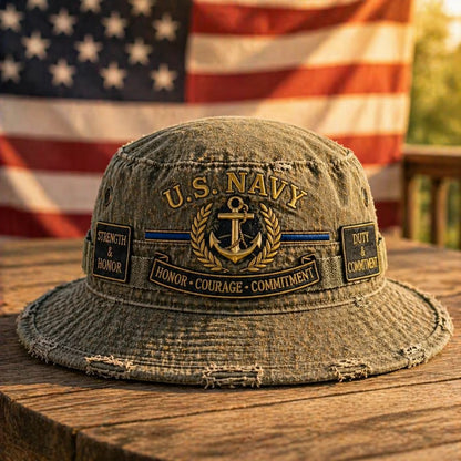 🏆250th Promo: 42% OFF - U.S. NAVY “Honor · Courage · Commitment” Boonie Hat