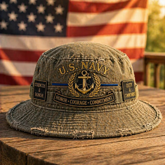 🏆250th Promo: 42% OFF - U.S. NAVY “Honor · Courage · Commitment” Boonie Hat
