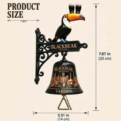 Vintage Celtic Toucan Cast Iron Wall Bell