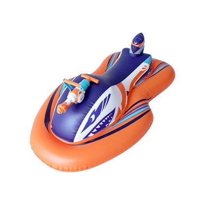 🌊 2-in-1 Shark Inflatable Jet Water Ski🚤 Built-in Water Gun