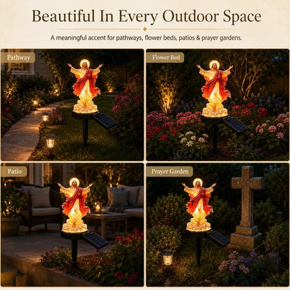 ✝️ Solar-Powered Light-Up Jesus Garden Statue