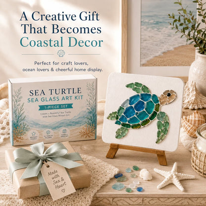 🌊 DIY Sea Glass Mosaic Art Kit – Create Beautiful Ocean-Inspired Artwork with Colorful Glass Pieces