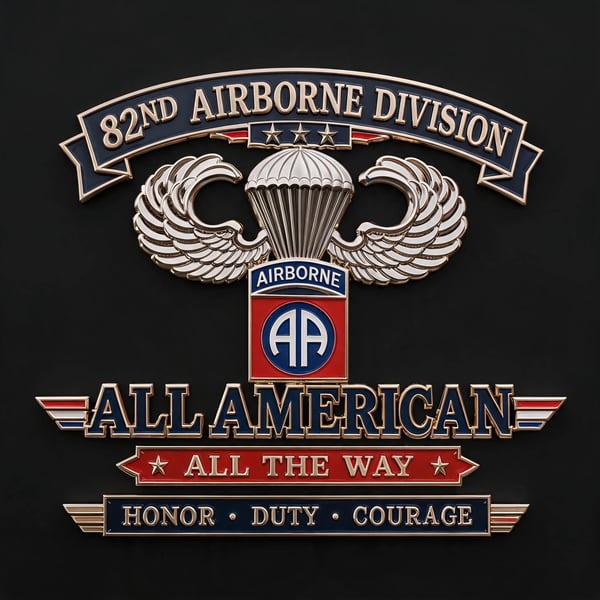 🪂U.S. Army 82nd Airborne Division Tribute Metal Car Emblem