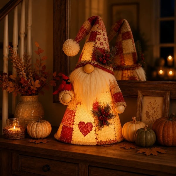 🐦 Patchwork Bird Gnome Light Collection