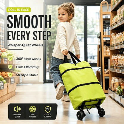 🛒2-in-1 Foldable Shopping Cart