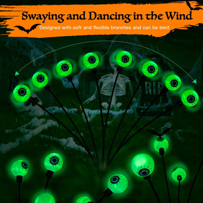  Green Halloween Solar Eyeball Lights