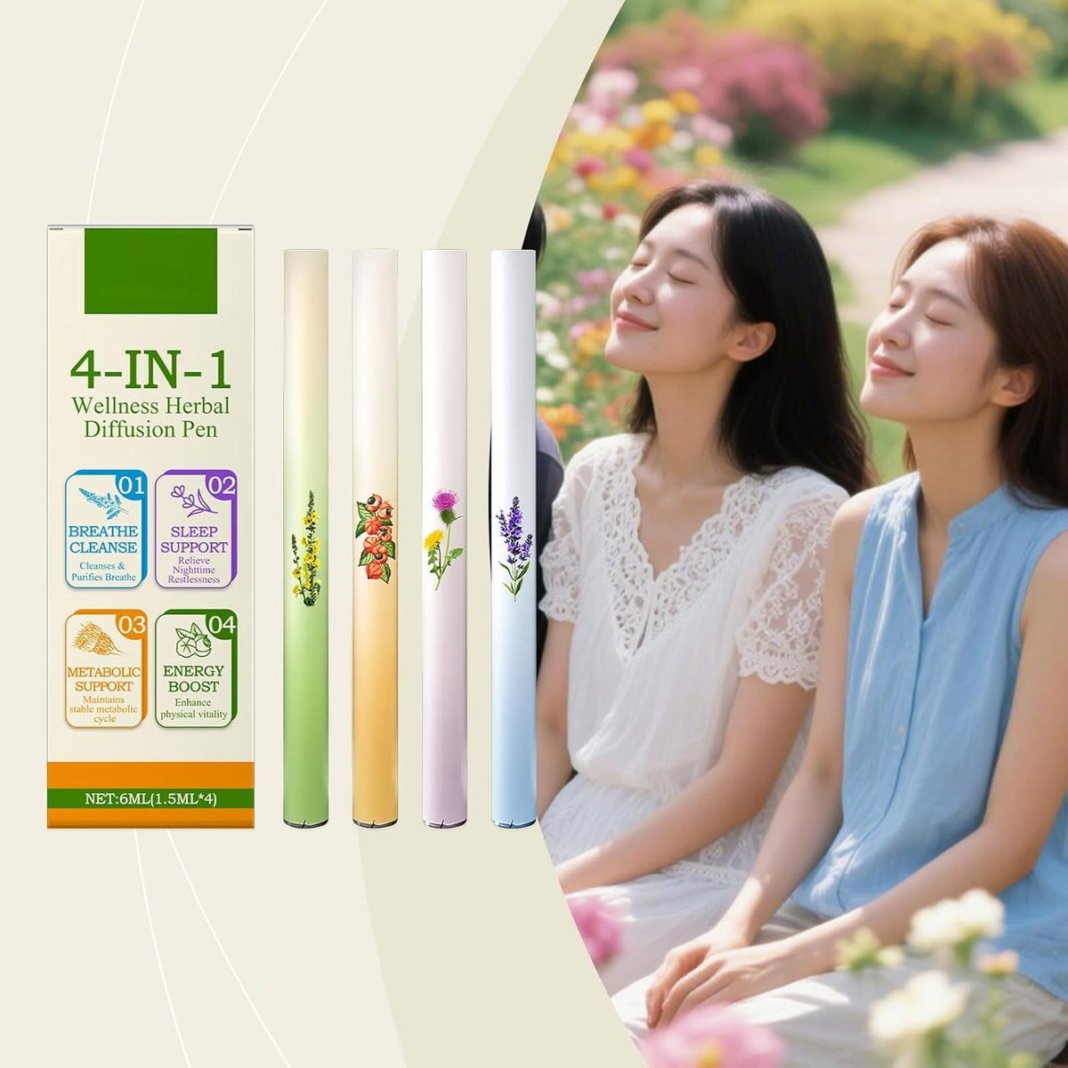 4-In-1 Diffusion Pen Set – Plant-Based Aromatherapy, Relaxation & Mood-Enhancing