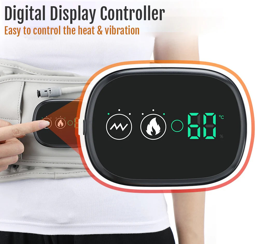 Red Light Heating Waist Massager, Inflatable Support Vibration Therapy Belt