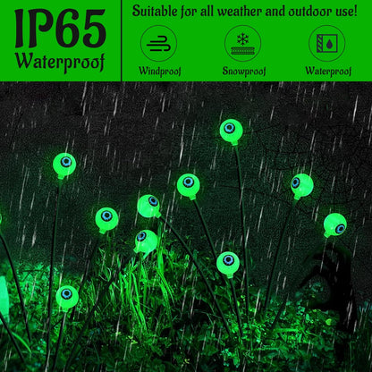  Green Halloween Solar Eyeball Lights