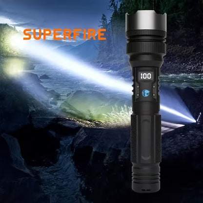 🔦Ultra Bright Tactical Rechargeable LED Flashlight, IP44 Waterproof, Portable Emergency Light for Camping & Hiking