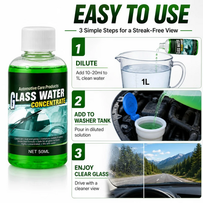 dht™⭐6-in-1 Glass Water Concentrate🚗10ml makes 1L, cuts bugs & grime, streak-free