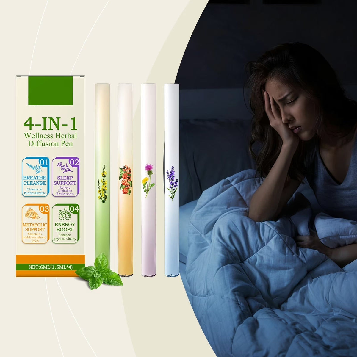 4-In-1 Diffusion Pen Set – Plant-Based Aromatherapy, Relaxation & Mood-Enhancing