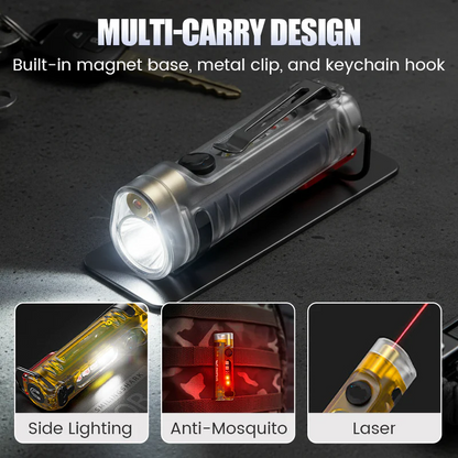 Mini Multifunctional Rechargeable Keychain Flashlight
