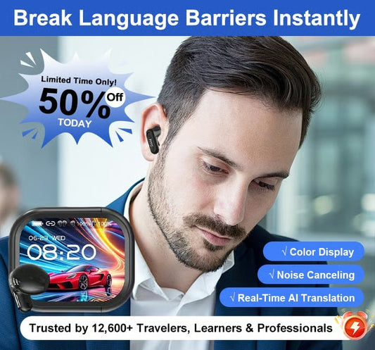 HD Color Screen AI Translation Earphones