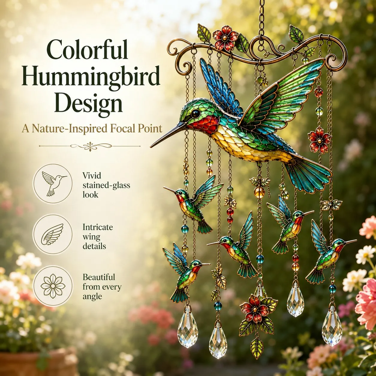 ✨Colorful Hummingbird Wind Chime