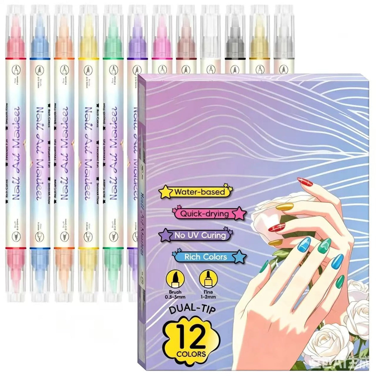 12/24 Colors Nail Art Pens – DIY 3D Markers for Drawing, Dotting & Manicure