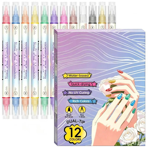 12/24 Colors Nail Art Pens – DIY 3D Markers for Drawing, Dotting & Manicure