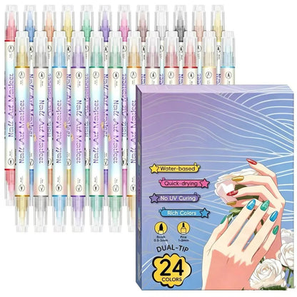 12/24 Colors Nail Art Pens – DIY 3D Markers for Drawing, Dotting & Manicure