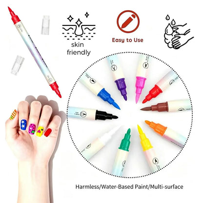 12/24 Colors Nail Art Pens – DIY 3D Markers for Drawing, Dotting & Manicure