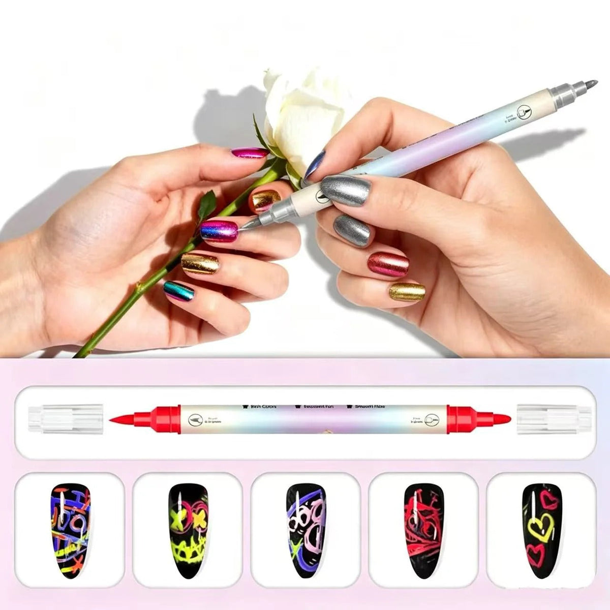 12/24 Colors Nail Art Pens – DIY 3D Markers for Drawing, Dotting & Manicure