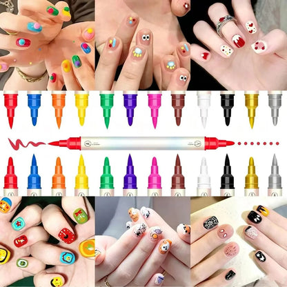 12/24 Colors Nail Art Pens – DIY 3D Markers for Drawing, Dotting & Manicure
