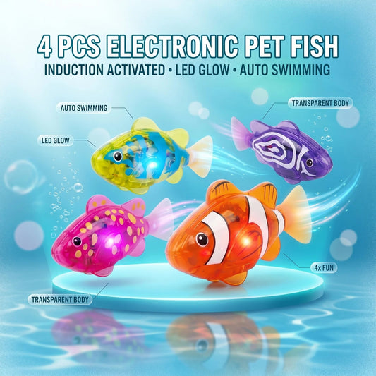 4 Pcs Electronic Pet Fish Bath Toy