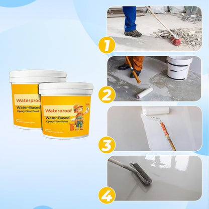 dht™⭐Waterproof Water-Based Epoxy Floor Paint（Free Brushes Provided）