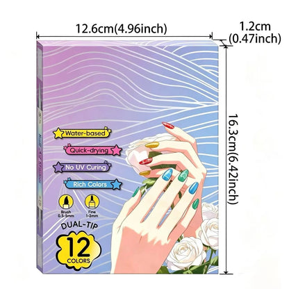 12/24 Colors Nail Art Pens – DIY 3D Markers for Drawing, Dotting & Manicure