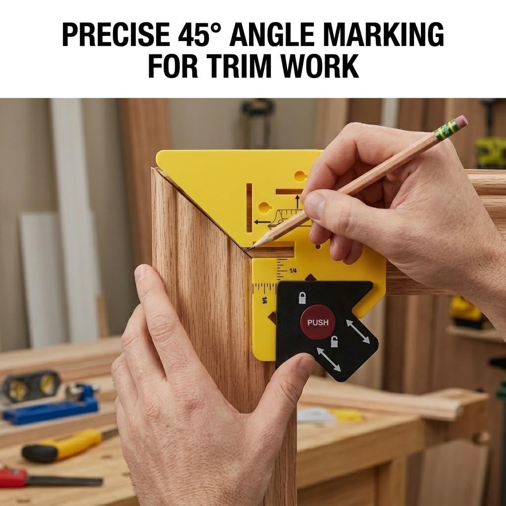 dht™⭐Trim 45 Carpentry Aid Ruler📏For Door Casing, Window Trim, Baseboards