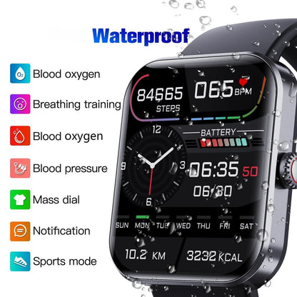 Multifunctional Health Monitoring Fashion Bluetooth Smartwatch