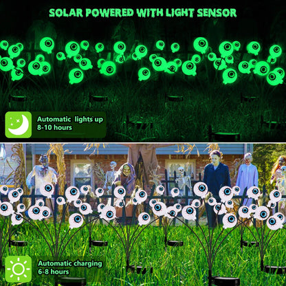  Green Halloween Solar Eyeball Lights