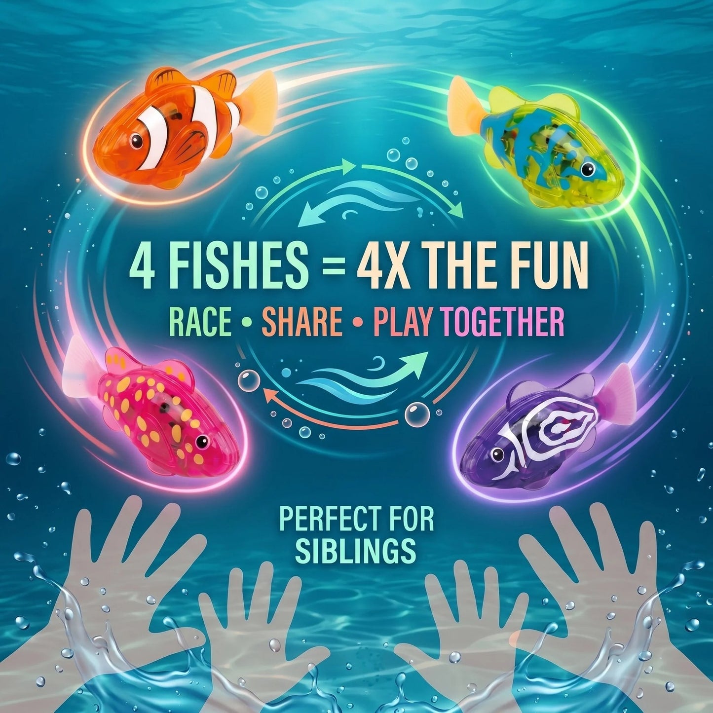 4 Pcs Electronic Pet Fish Bath Toy