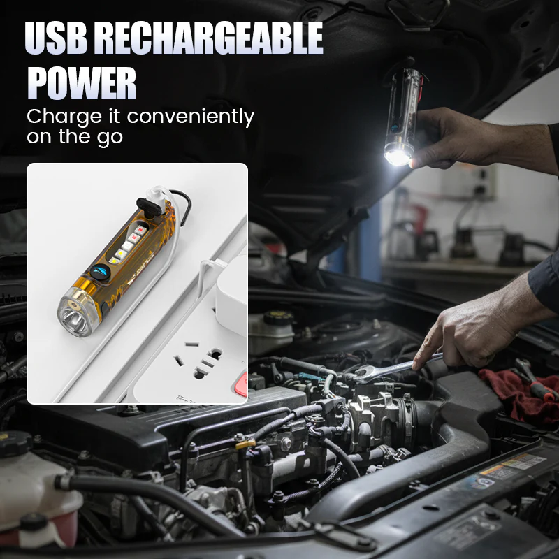 Mini Multifunctional Rechargeable Keychain Flashlight