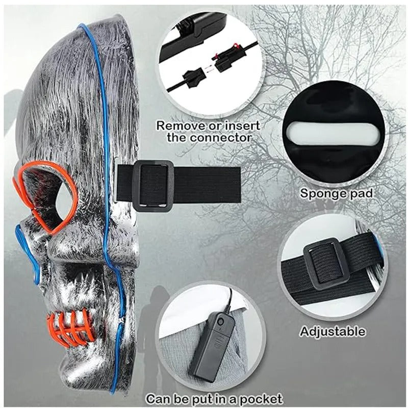 Halloween Cold Light Line Skull Luminous Mask 