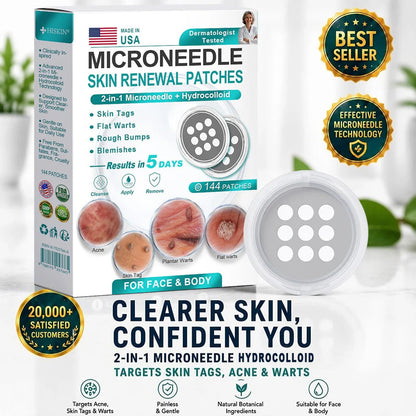 🌿2-in-1 Microneedle & Hydrocolloid Patch👨‍⚕️ | Removes raised moles, acne, flat warts, and skin tags