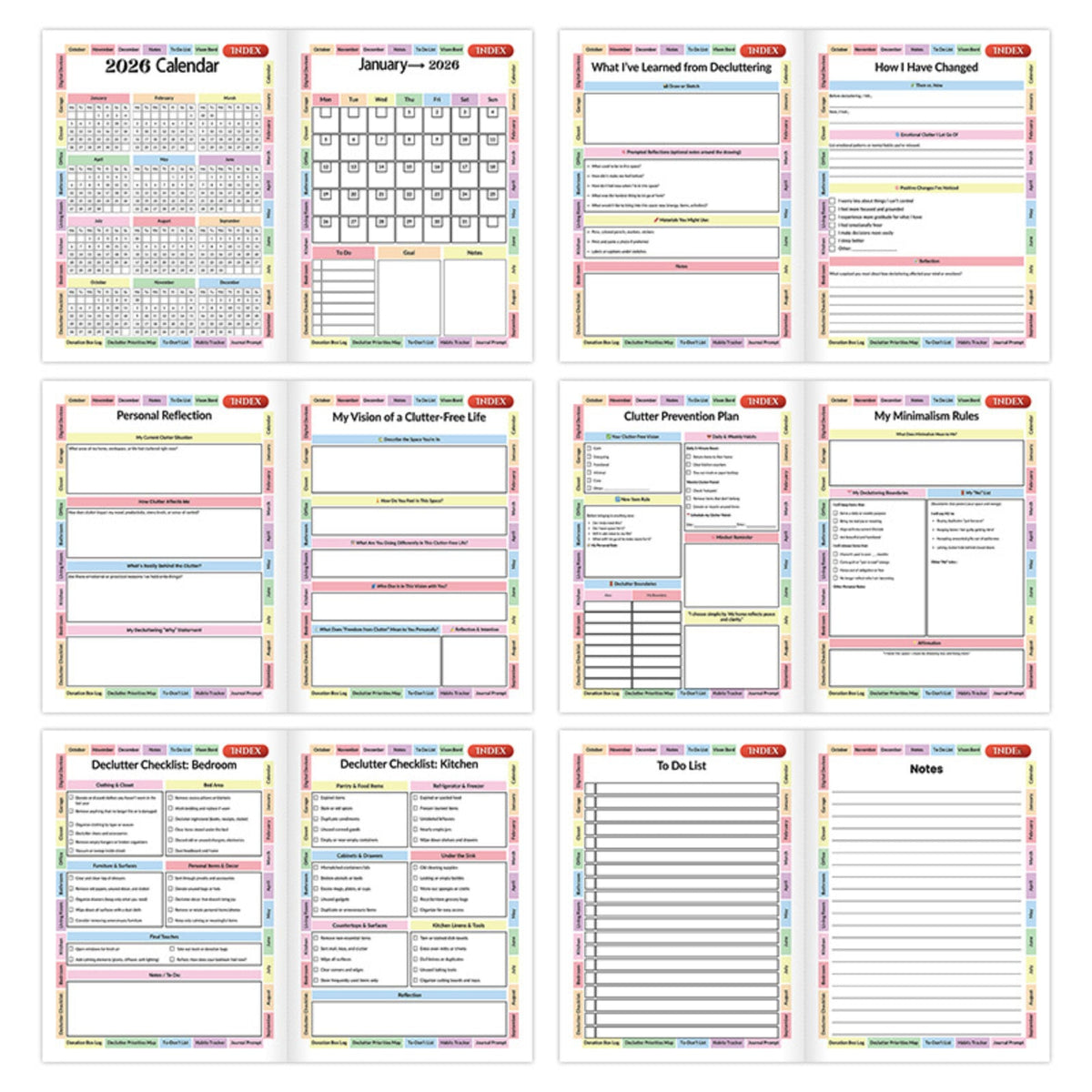 2026 Declutter Journal Workbook 