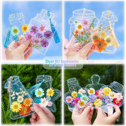 DIY Transparent Dried Flowers Bookmarks