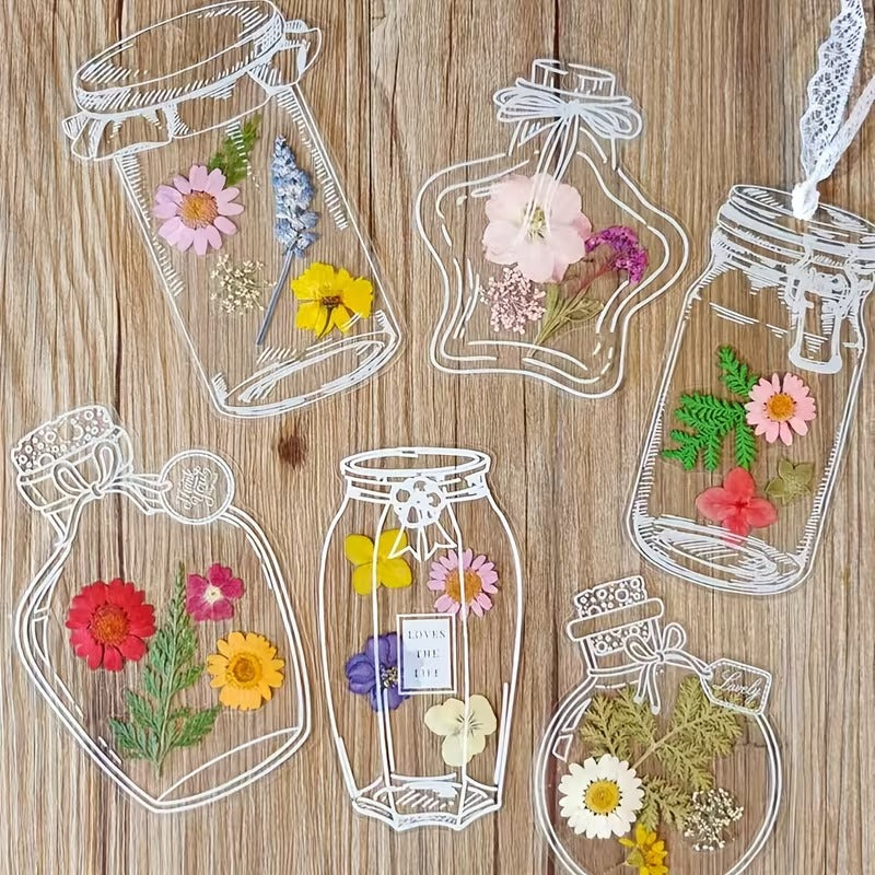 DIY Transparent Dried Flowers Bookmarks