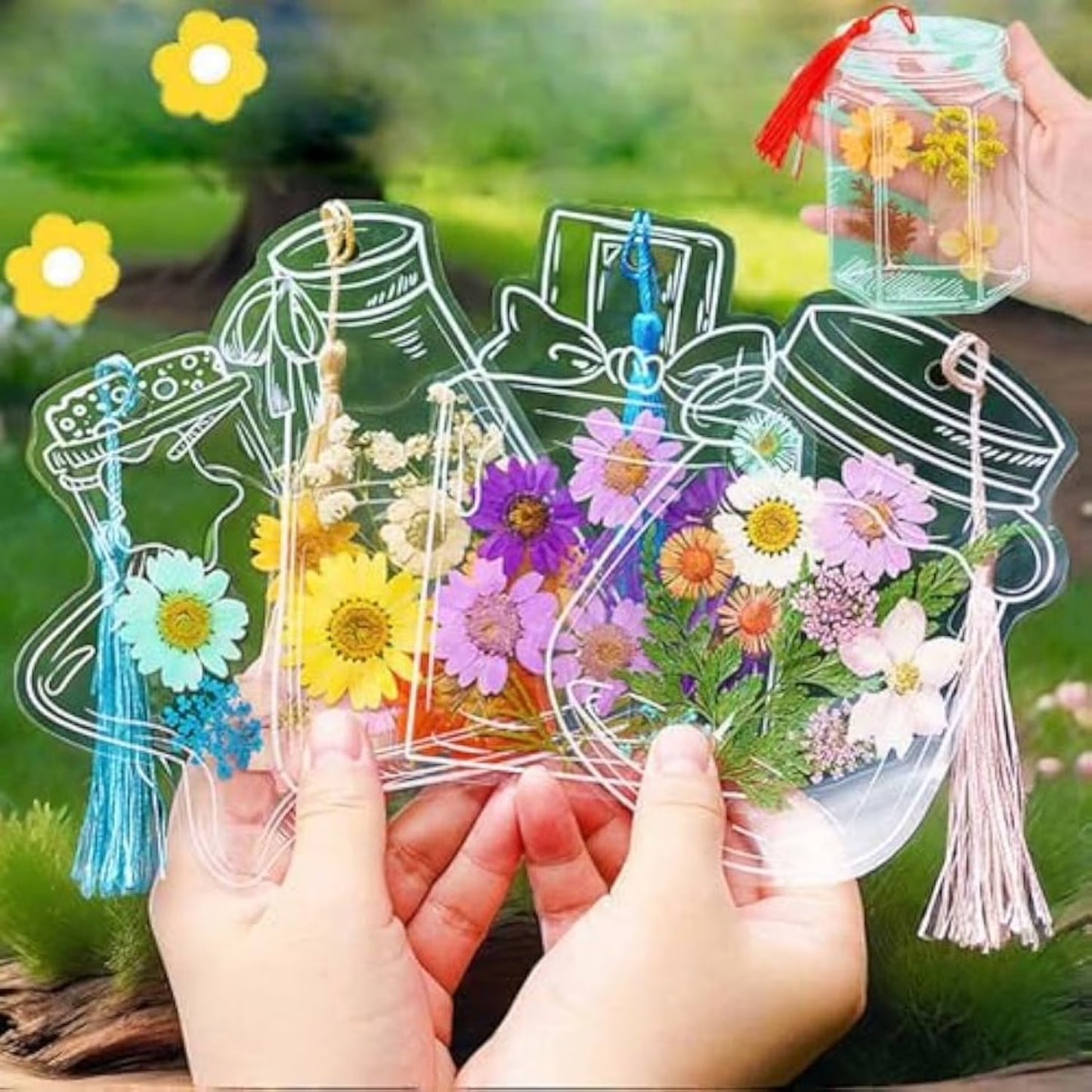 DIY Transparent Dried Flowers Bookmarks