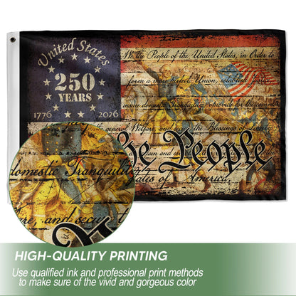 250 Years of Freedom “We The People” Double-Sided House Flag