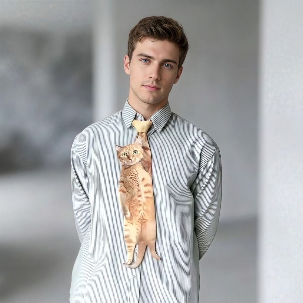 3D Cat-shaped Men's Tie