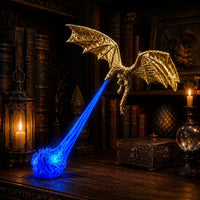 Gold Dragon With Blue Flame